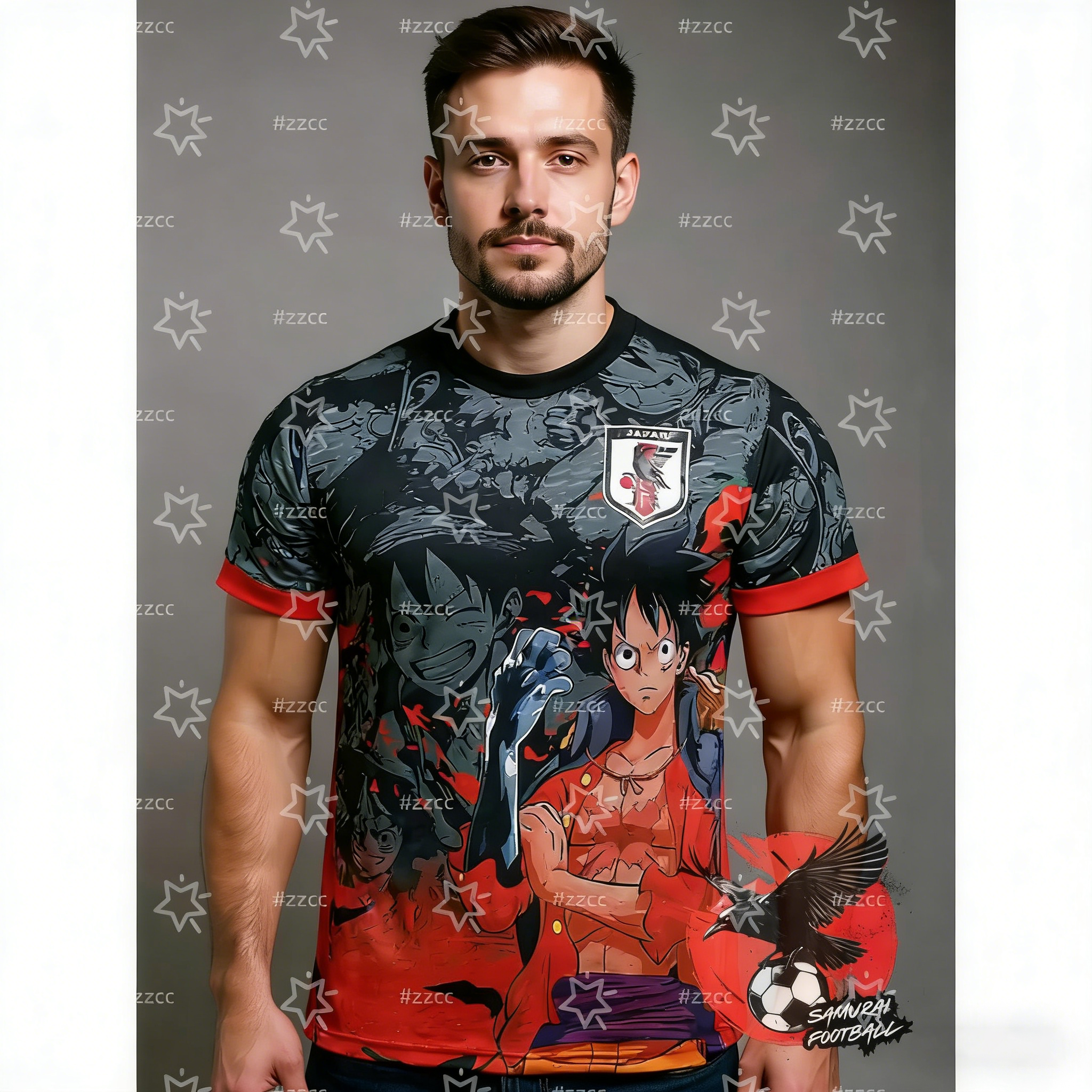 MAILLOT DU JAPON x ONE PIECE MUGIRAWA NO LUFFY Football jersey Sports Dry Quickly Men's T-Shirt Kid's Clothing Tee Y2k Woman