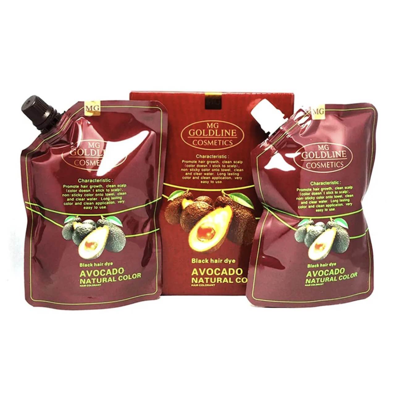 MG Goldline Black Hair Dye Avocado Natural Color 100ML X 2