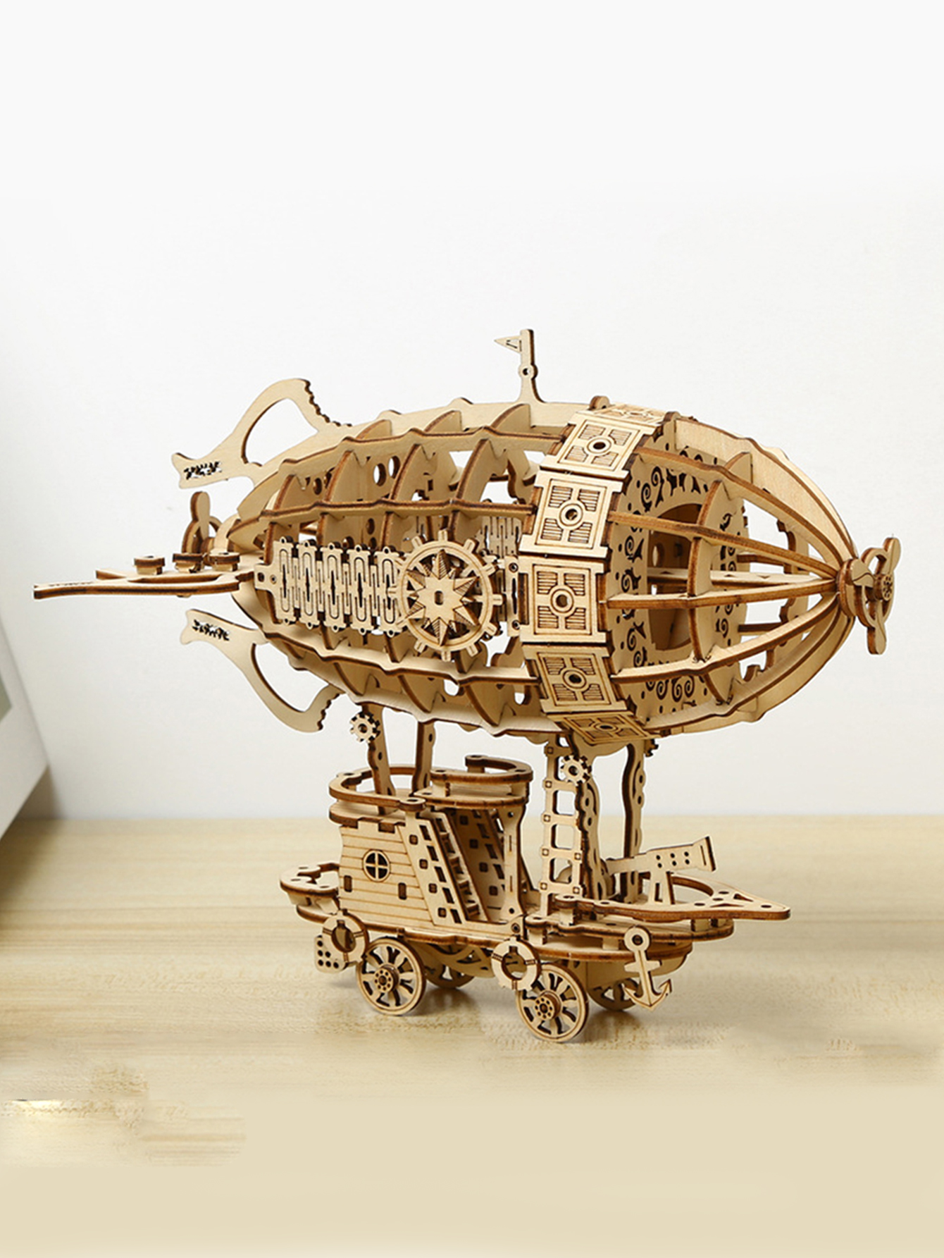 3D Wooden Puzzle Airship Model kits for Adults Model Building Kit Brain Teaser for Adults to Build Hand Craft Mechanical