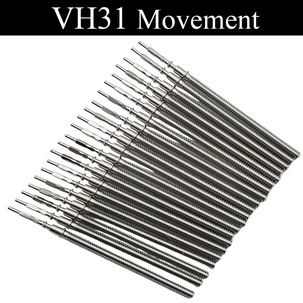 VH31 Metal Watch Winding Stem Replacement Steel Movement Kit Stem Fit VH31 Movement Crown Stem