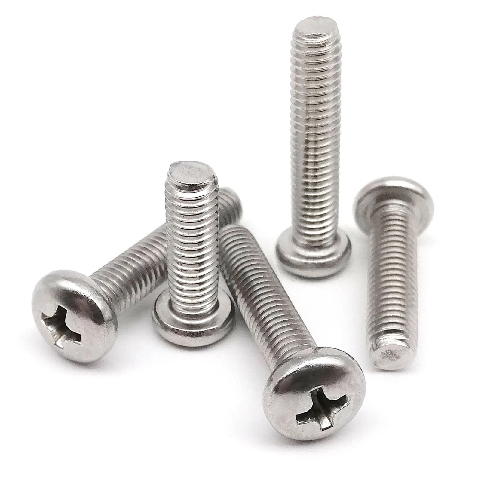 10/20/50pcs Cross Phillips Round Pan Head Screw Bolt GB818 M1.6 M2 M2.5 M3 M4 M5 M6 M8 A2-70 304 Stainless Steel High Quality