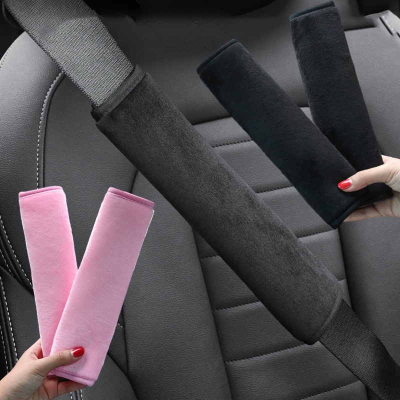 Universal Car Seat Belt Protector Cover Soft Warm Plush Safety Belt Shoulder Protector Auto Interior Decoration Accessories