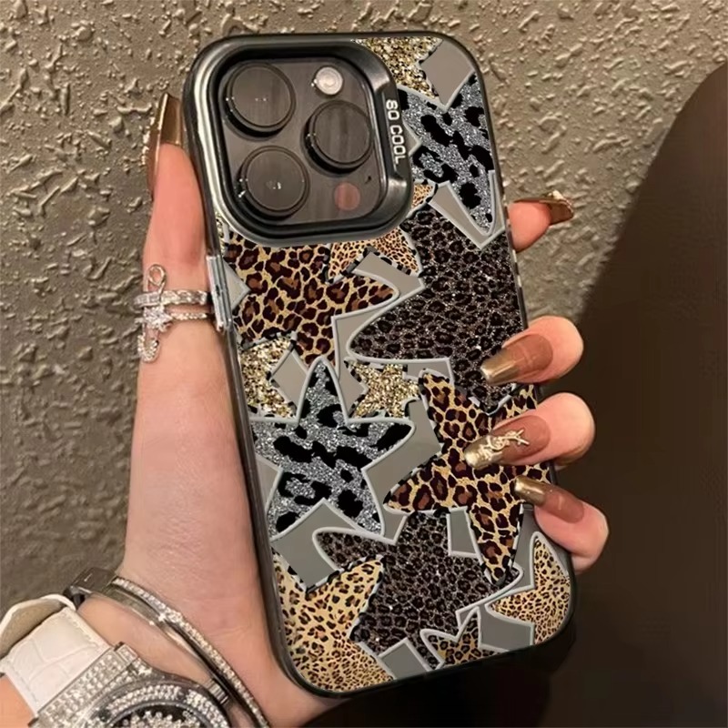 1 Leopard Print Five-Pointed Star Laser Design Imd Vitality Phone Case