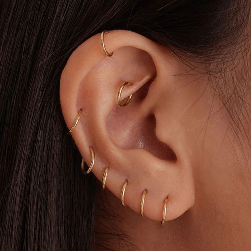 5/1Pc 316 Surgical Stainless Steel Hinged Hoop Nose Rings 18G Septum Ring Body Piercing Jewelry Helix Cartilage Rook Earring