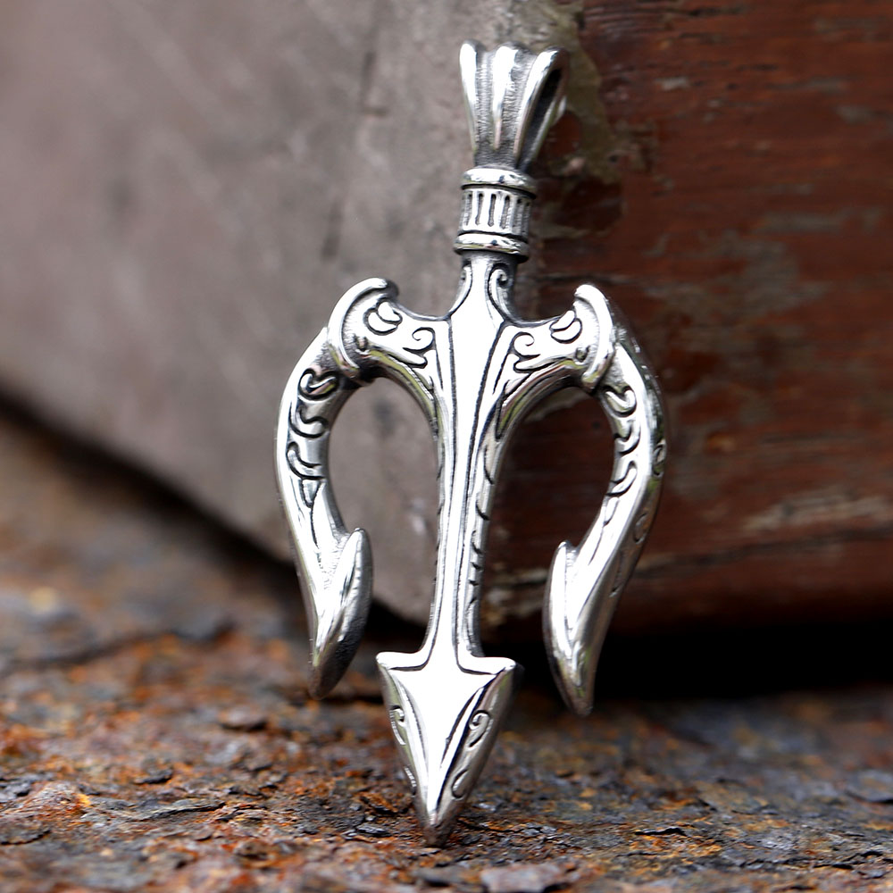 2025 NEW 316L stainless steel Vintage TRIDENT High Quality Jewelry Special Design fashion Men's Pendant Necklace pen gpt