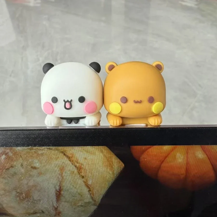 Kawaii Bubu Dudu Anime Figures Home Car Phone Ornament Cute Panda Mini Toy Cartoon Yier Bear Doll Screen Decor Couple