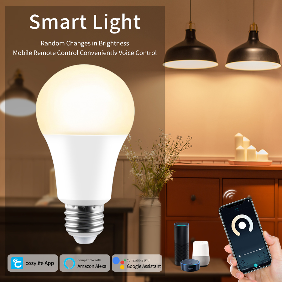 Cozylife 220V 110V E27 WiFi Smart LED Bulb 20W 15W 12W Dimmable APP Timer Switch Alexa Voice Assistant Voice Control