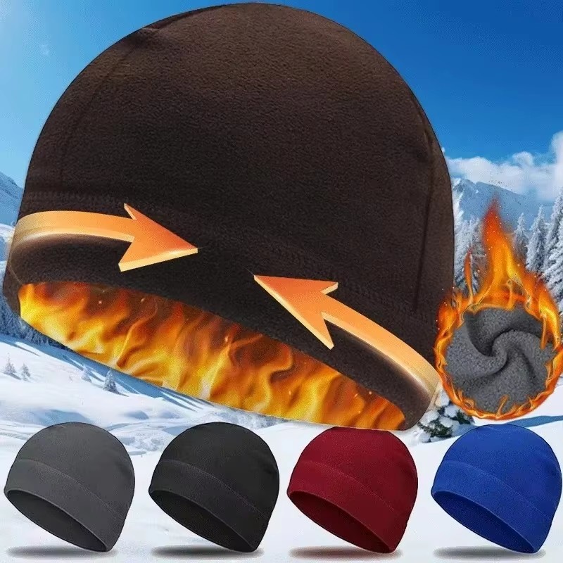 1/2Pcs New Unisex Windproof Polar Fleece Warm Beanie Hat Cap Male Winter Ski Cycling Cap Hat For Womenkullies Hip Hop Hats