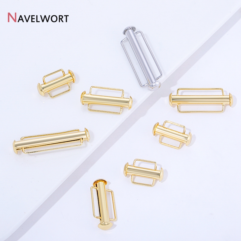 18K Gold Plated Brass Metal Oval Spring Clasps Hooks Connector Carabiner Clasps Locks For Jewelry DIY Bracelet Making Supplies
