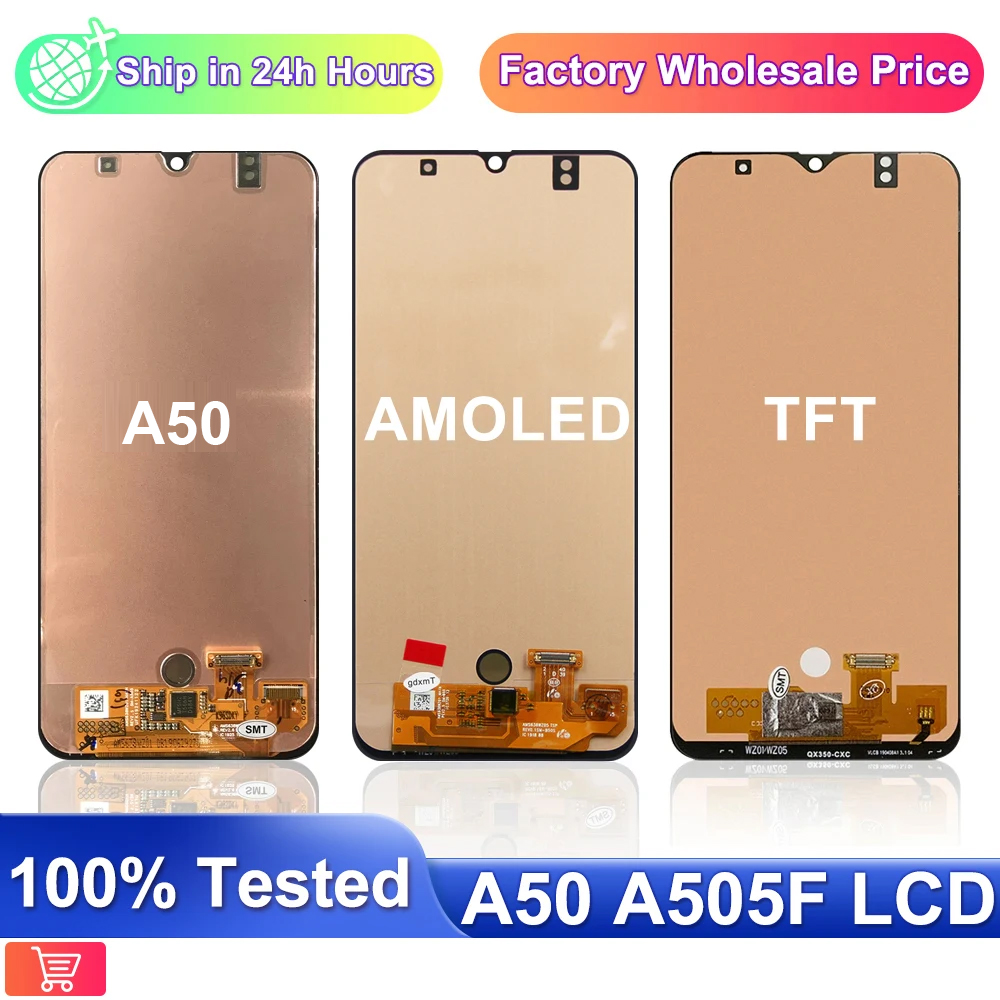 Super AMOLED For Samsung A50 Screen Replacement A505 A505FN/DS A505F/DS LCD Display Digital Touch Screen Replacement