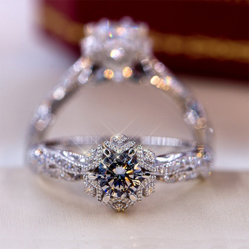 Huitan Luxury Square Shape Women Wedding Rings Brilliant Cubic Zirconia Elegant Bridal Marriage Ring Engagement Jewelry Hot Sale