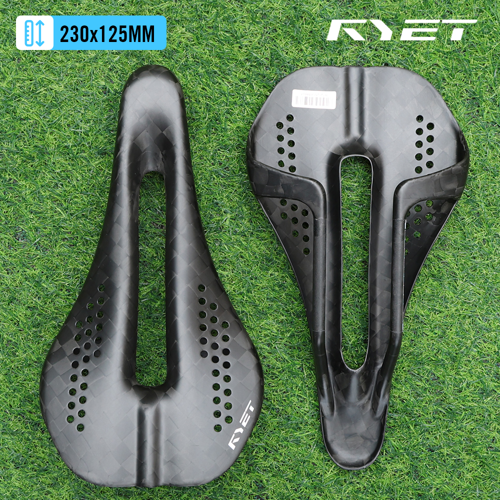 RYET 12K Full Carbon Bicycle Saddle 59g 230x125mm 7x7 MTB/Gravel/Road Bike Cushion For XC Enduro Time Trial Cycling Superlight