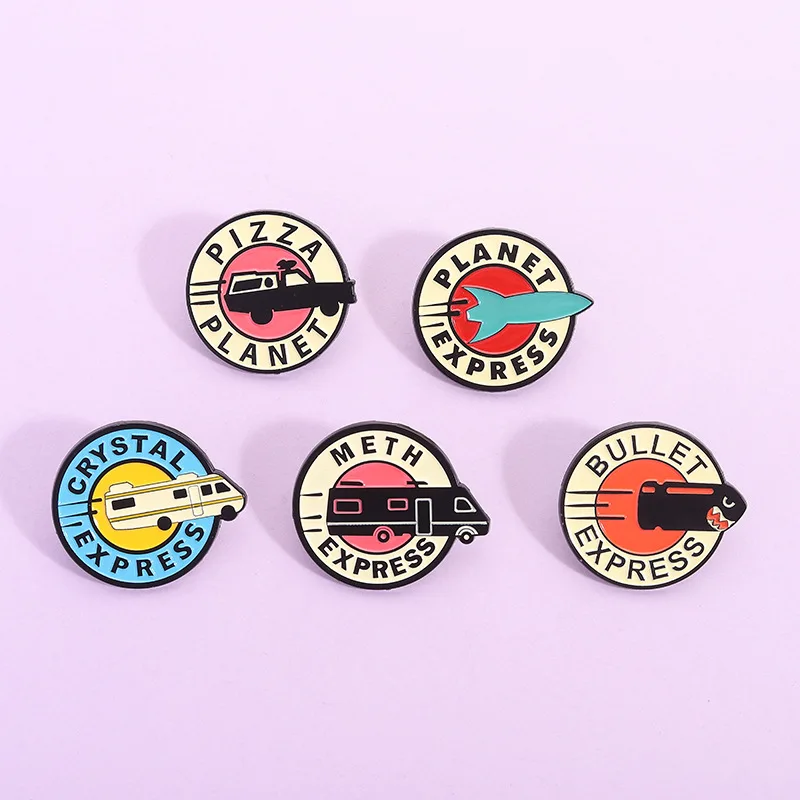 1/5Pcs/Set Cute Anime car Enamel Pins Cartoon rotundity Game Badge Metal Brooch Clothing Accessories Jewelry s for Kids