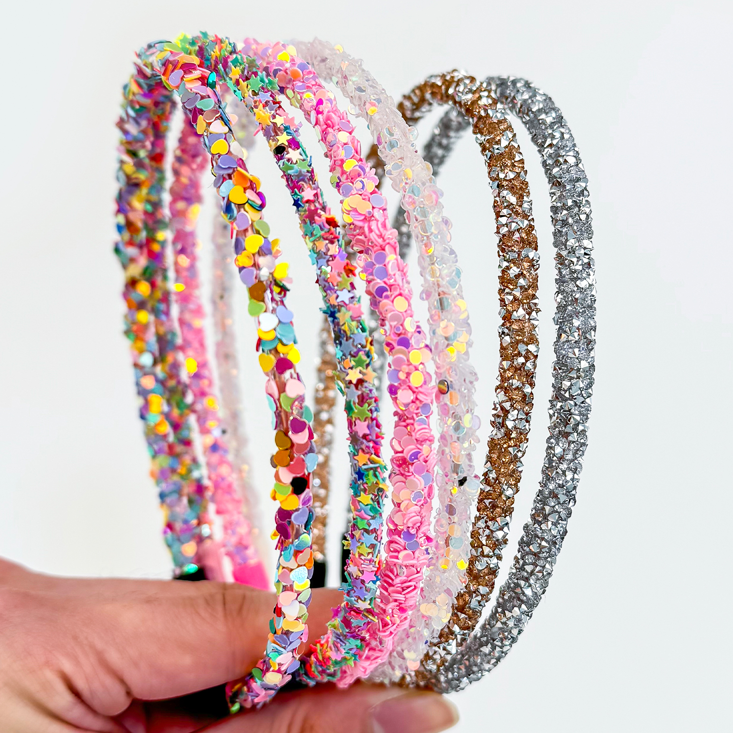 2/6PCS Cute Glitter Star Headbands Sparkly Hairbands Girls Crystal Headbands Kids Children Party Decoration Hair Accessories