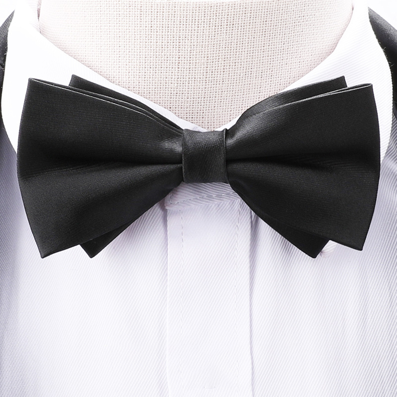 SXH 1pcs Men's Black Bow Tie Classic Bow Tie for Men Burdy Black Wedding Groom Groomsman Formal Accessory