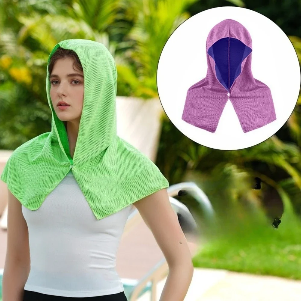 Summer Beach Cooling Towel U-shaped Hoodie Beach Towel Sun Protection Camping Gym Swimming Running Quick Drying Sports Towel