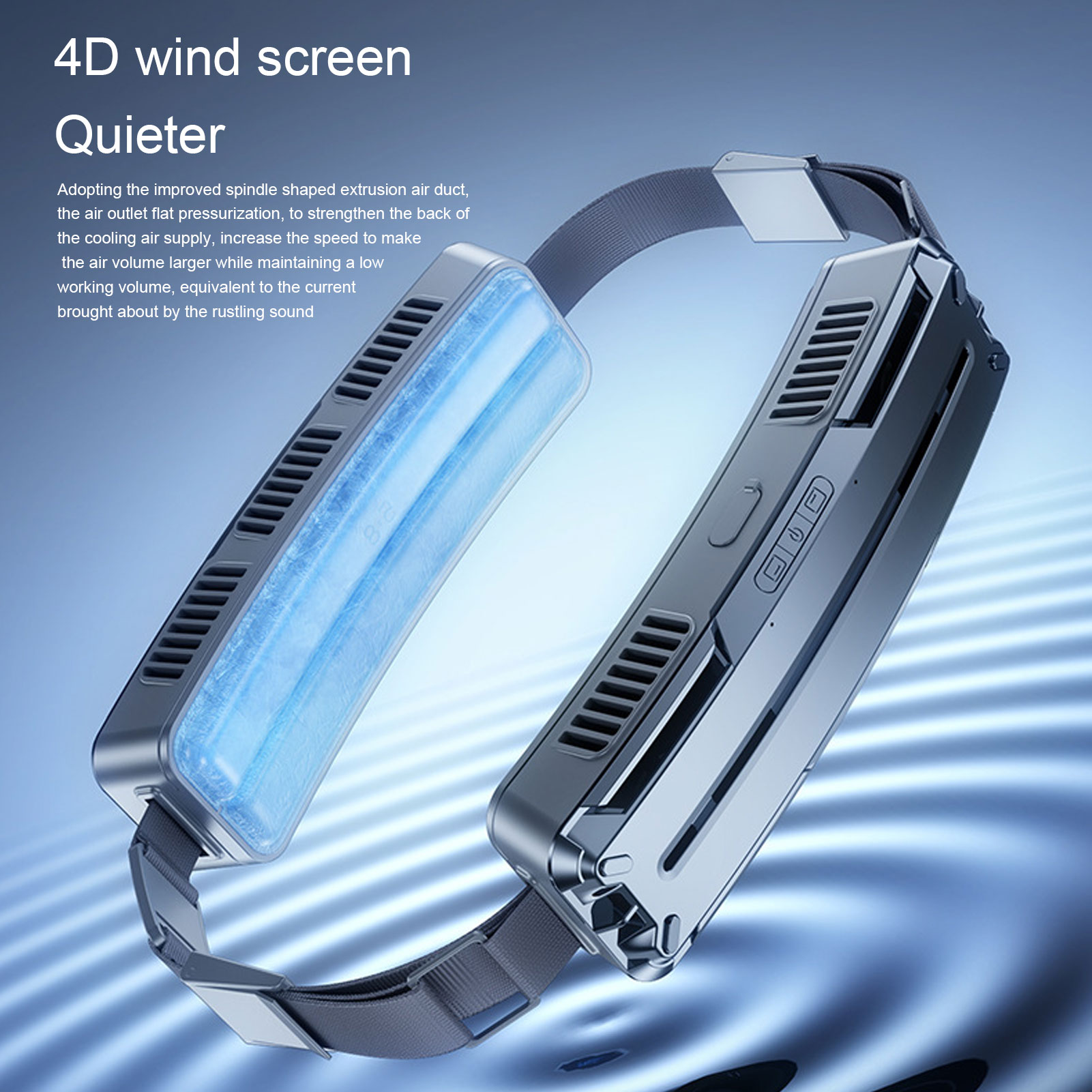 Wearable Waist Fan Multifunctional 3 Speeds Adjustable Ice Compress Efficient Wide Angles Belt Fan for Outdoor Sports