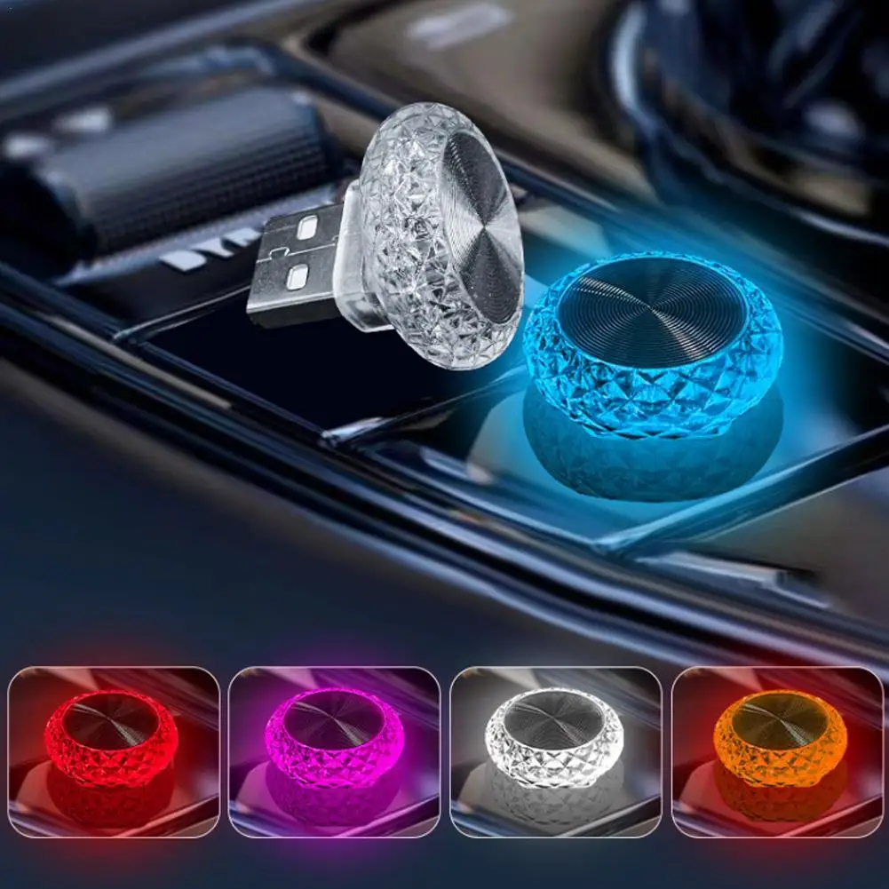 1/2PCS Mini USB 5V LED Auto Interior Atmosphere Light Plug and Play RGB Gradient Decorative Light PC Computer Portable Light