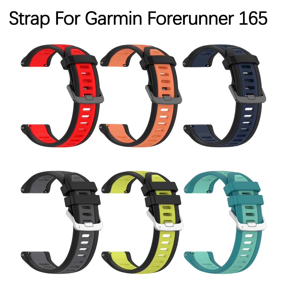 20mm Quick Release Silicone Strap for Forerunner 165 Music Band for Vivoactive 3 5 Venu SQ 2 Bracelet Watchbands