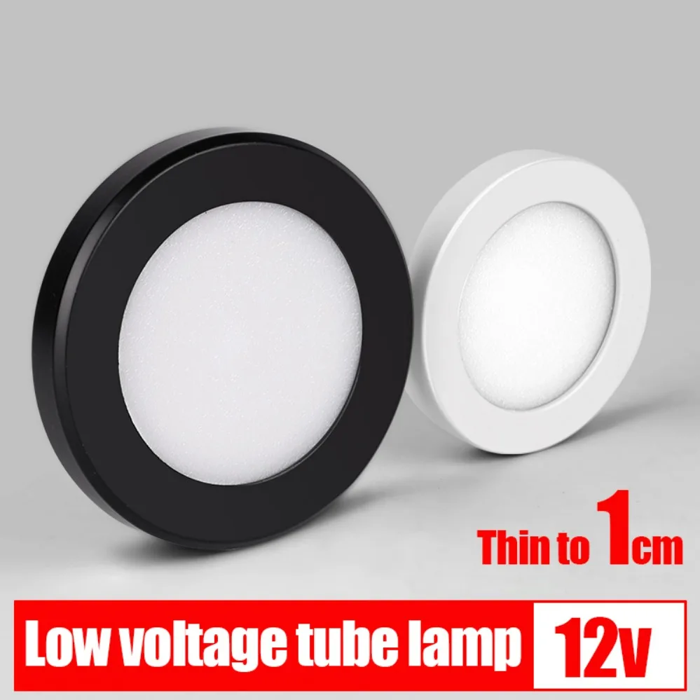 Mini LED Downlight Surface Mounted DC 12V 3W 5W Round Panel Spot Light Ultra thin Indoor Lighting Home Kitchen Cabinet Lamp