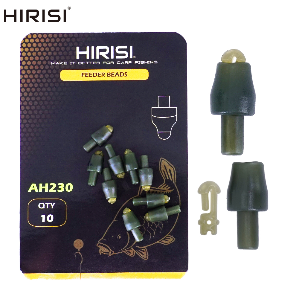 Hirisi 10pcs Fishing Carp Method Feeder Connectors Inline Quick Change Bead Silicone Fishing Accessories AH230