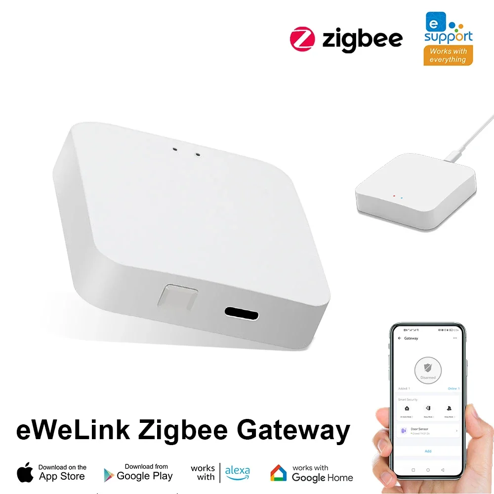 ZigBee 3.0 Smart Gateway Hub Wireless Bridge eWeLink APP Smart Home Automation Works With Alexa Assistant Alice