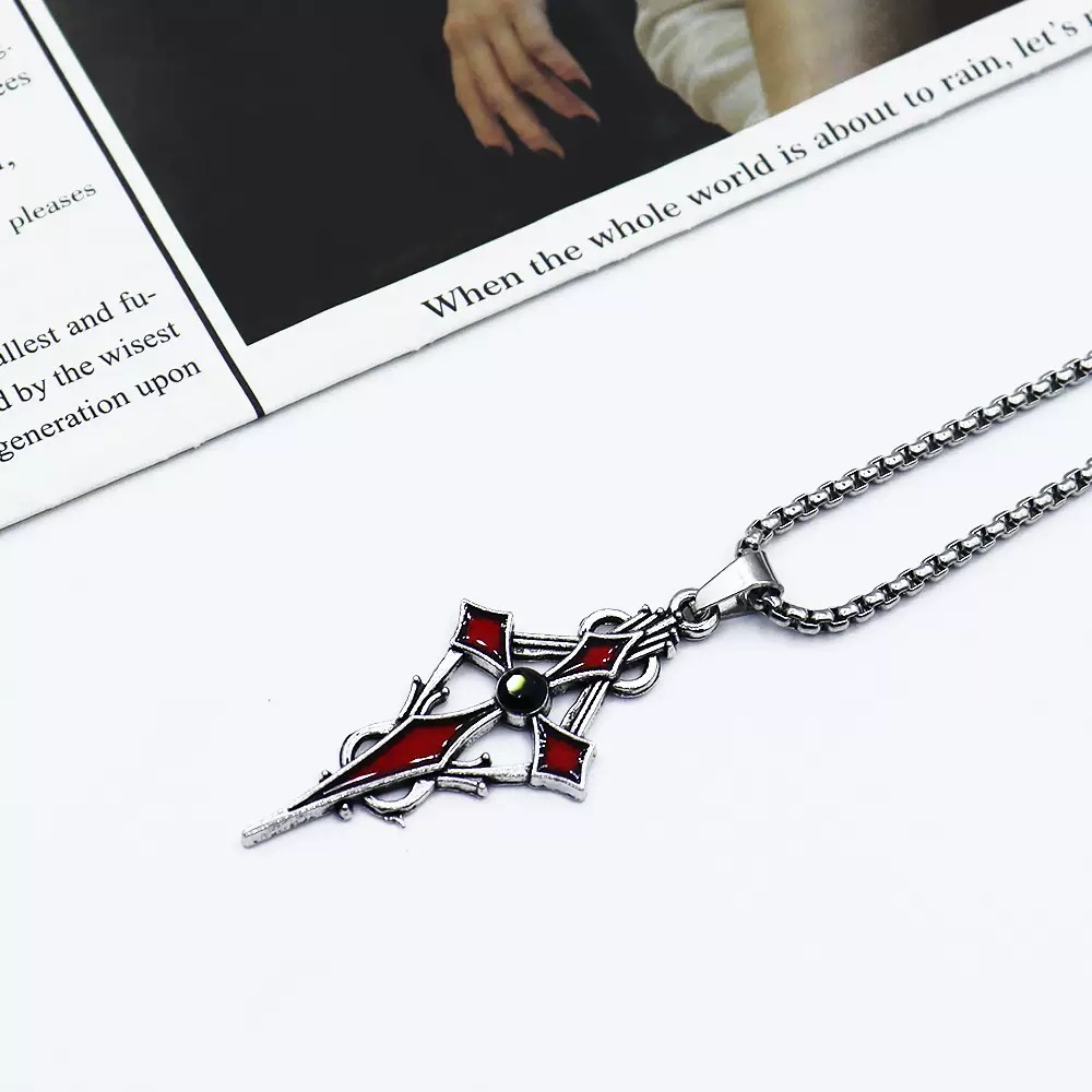 Exquisite and shiny new stainless steel cross pendant necklace men's and women's couple lucky girl hip-hop punk style