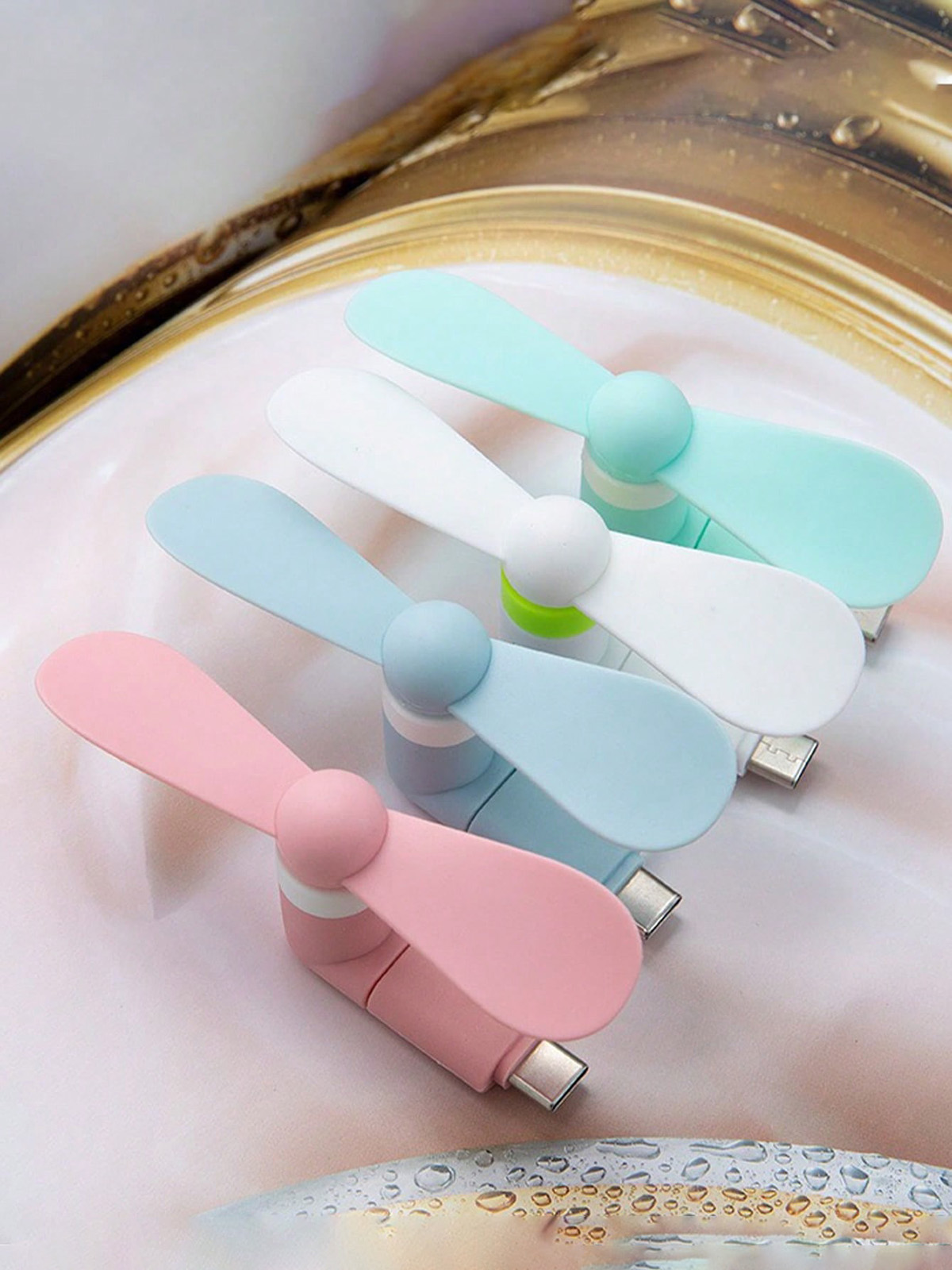 Portable Mini Phone Fan Macaron Color Android Type-C Two-in-One Handheld Cooling Fan for Mobile Phones