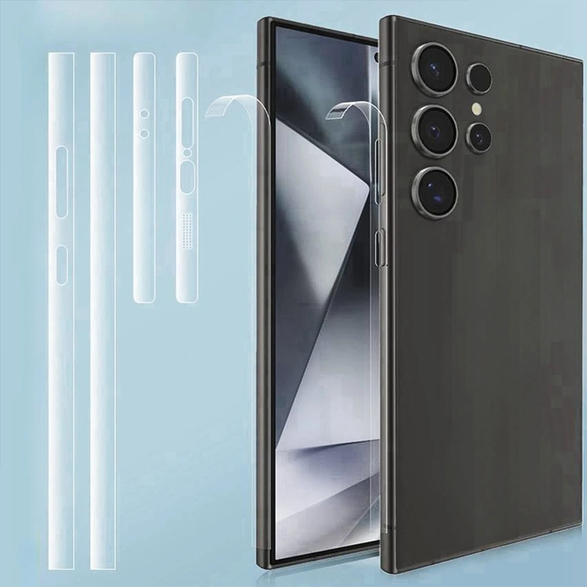 5 Sets Frame Hydrogel Film Side Protector for Samsung Galaxy S23 S24 Ultra Plus Clear DZ-27A-14