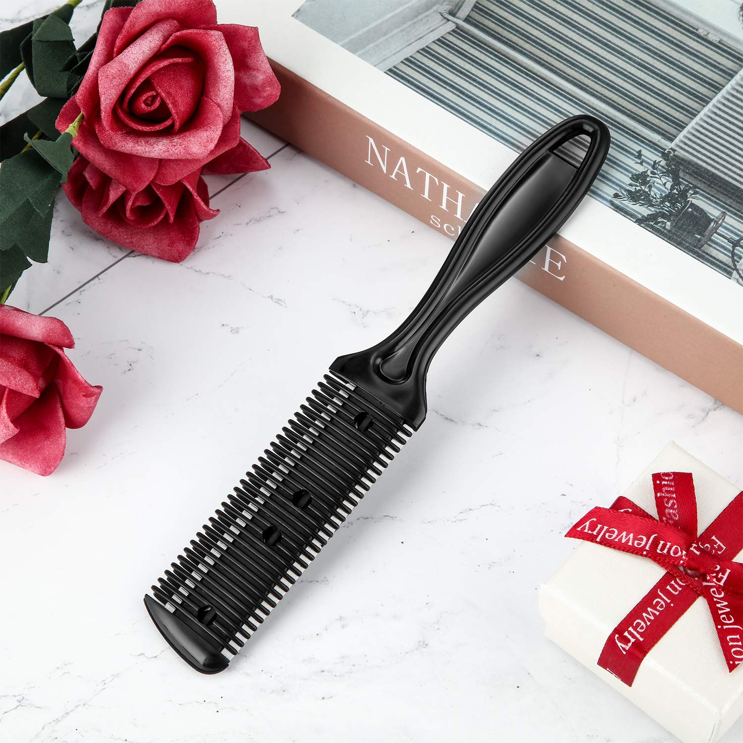 Speciality Hair Cutting Comb Hair Brushes With Razor Blades Hair Trimmer Cutting Thinning Tool Styling Barber Cutter Accessory
