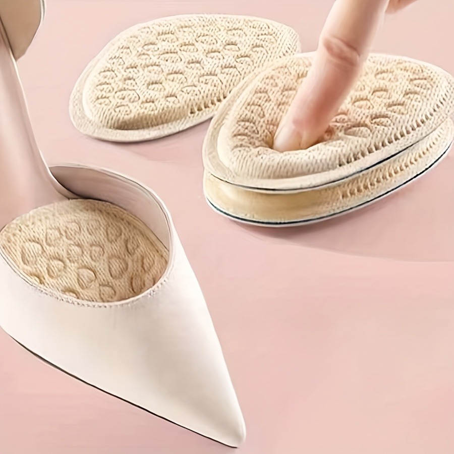 2 Pairs Soft Round Toe Anti-Pain Insoles | Non-Slip Foot Cushion for High Heels, Casual Shoes, Comfortable Shoe Inserts