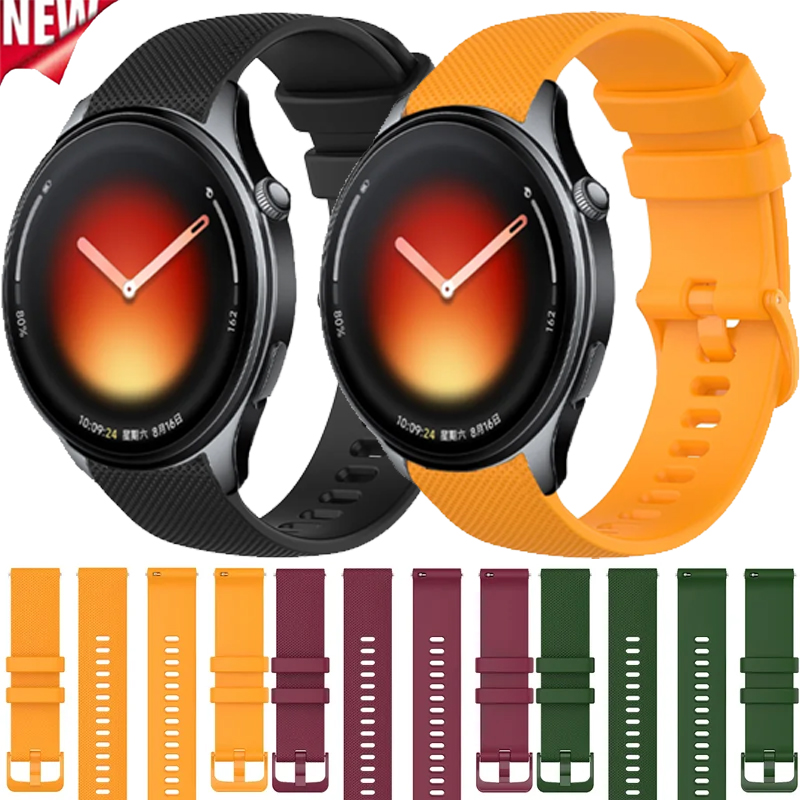 22mm 20mm Silicone Strap For Xiaomi Watch 5/S4-3-2-1 Sports Comfortable Bracelet OnePlus Watch 3 2 2R/OPPO Watch 4 Pro/X X2 Belt