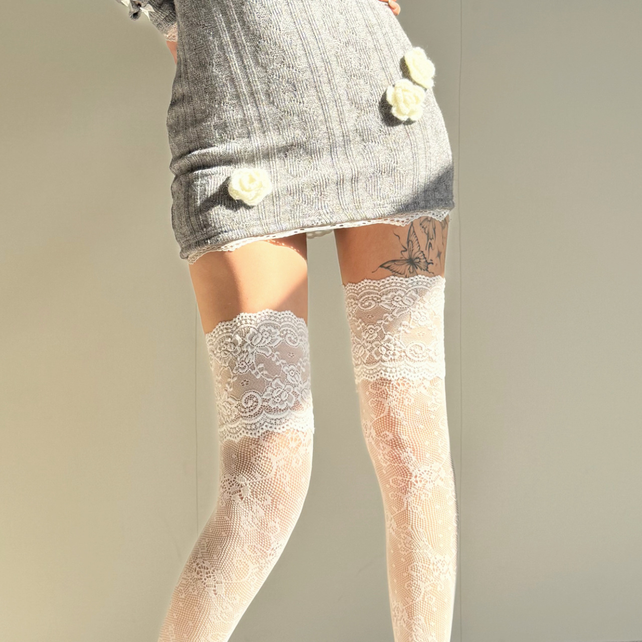 8 Style Women Over Knee Long Lace Transparent Fishnet Stockings Nylon Thigh High
