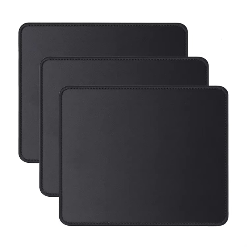 Solid black small mouse pad, desktop pad, computer accessory, anti-slip office pad, suitable for office work and gaming,