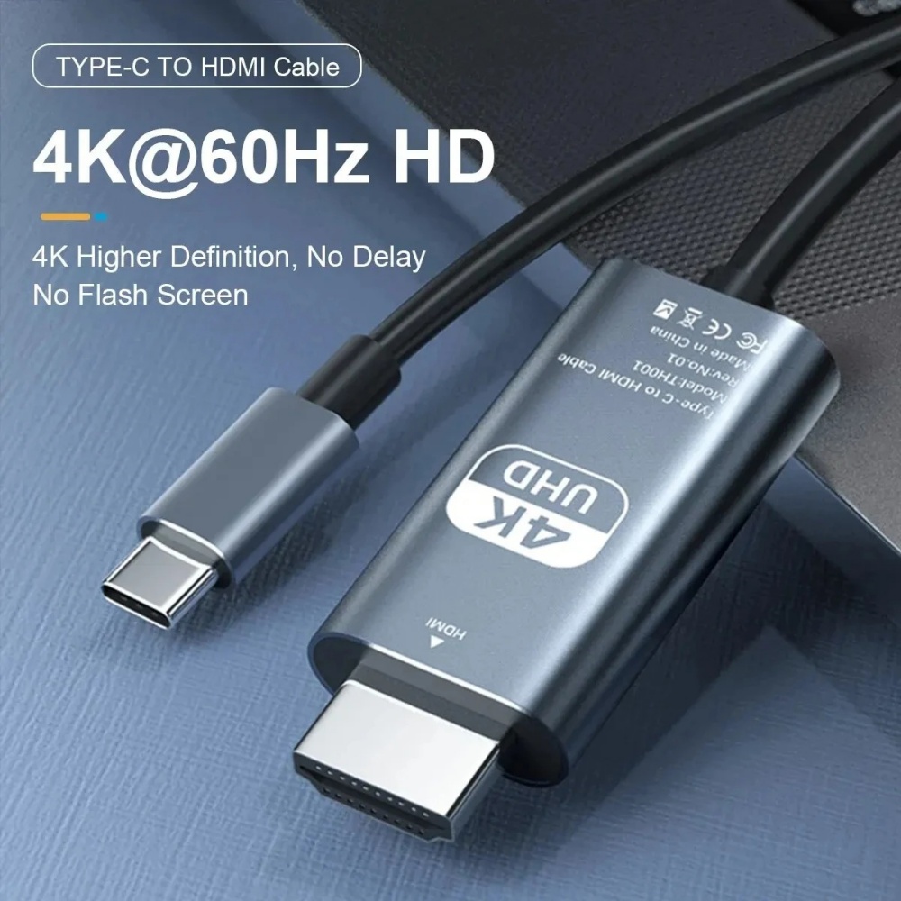 4K 60Hz USB To HDTV Adapter Same Screen Converter Cable HD Video Conversion Cable Type C To HD Phones PC Screen Projection Cable
