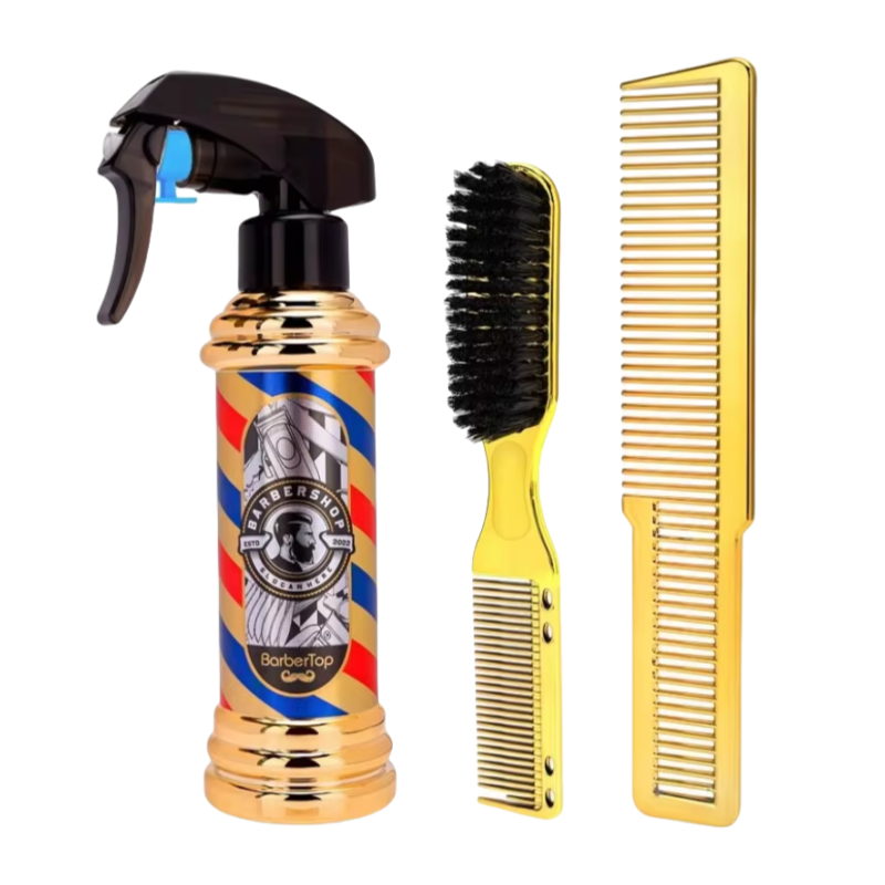 3PCS Set Multifunctional Barber High Pressure Spray Bottle Pro Men Beard Cleaning Brush Practical Haircut Comb Styling Tools