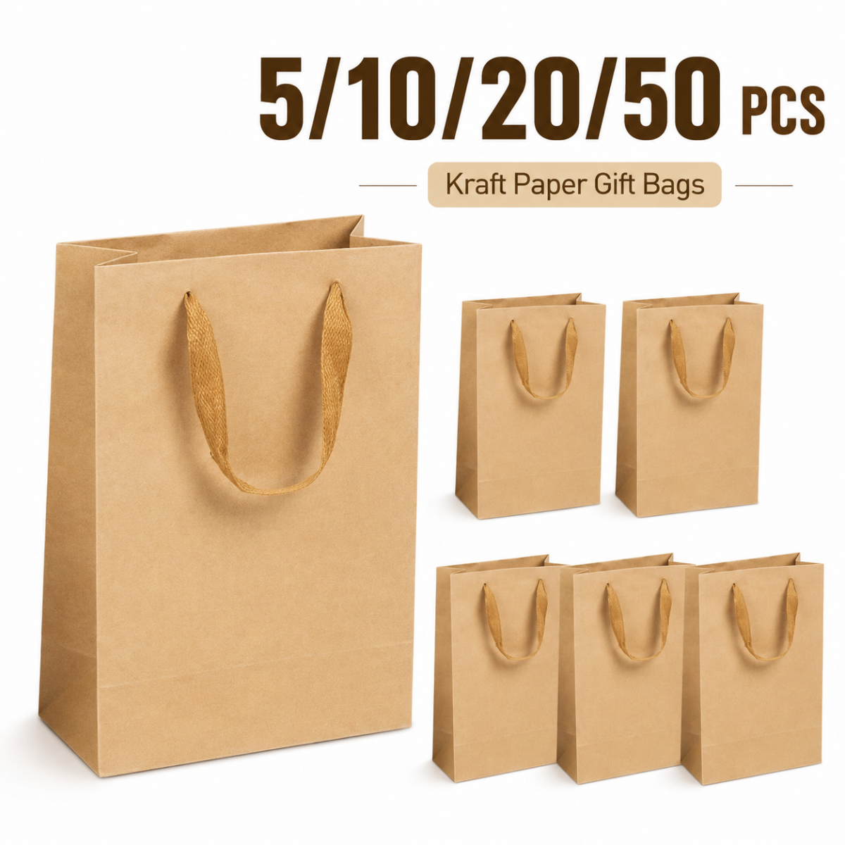 5/10/20/50pcs Kraft paper bags, Halloween, back to school, parties, birthday , anniversaries, weddings, lovers