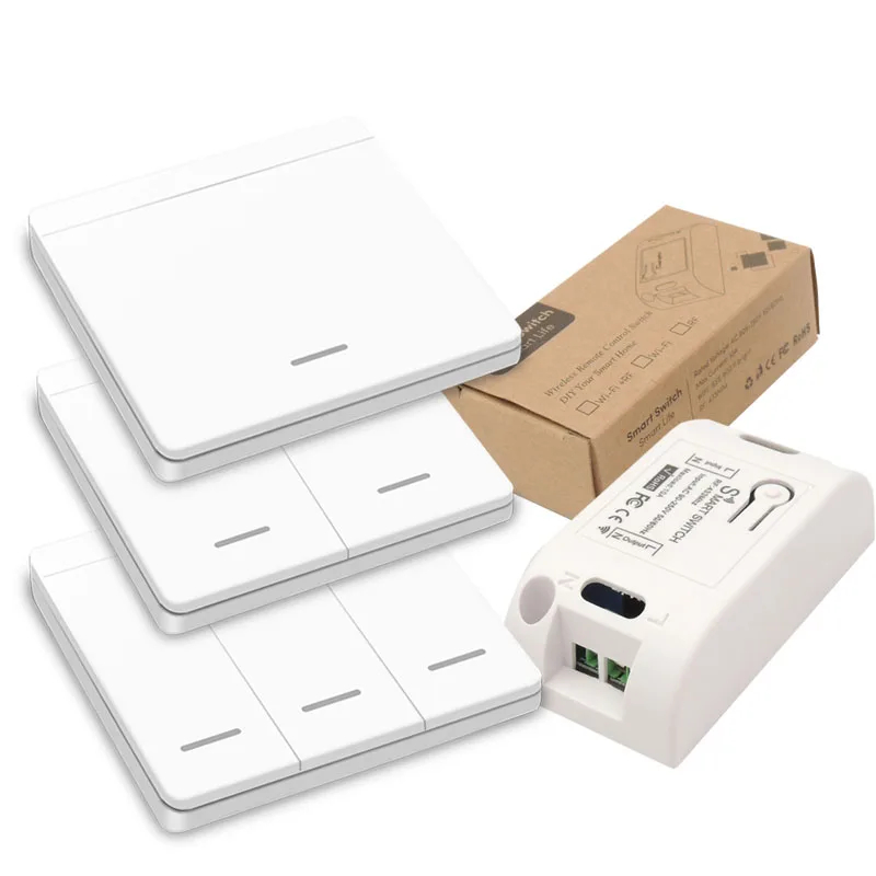 RF433Mhz Wireless Switch 1/2/3 Gang 86 Wall Panel Transmitter Safety Light Switch AC 85-265V Relay Receiver For Home Led Light