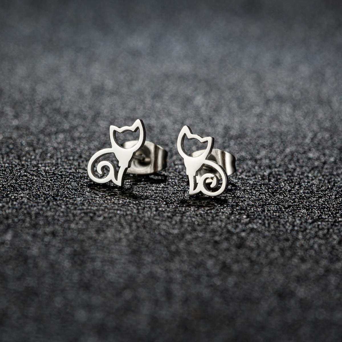 1Pair Stainless Steel Simple Pet Cat Earrings For Women Sweet Lovely Cute Simple Jewelry Party Anniversary