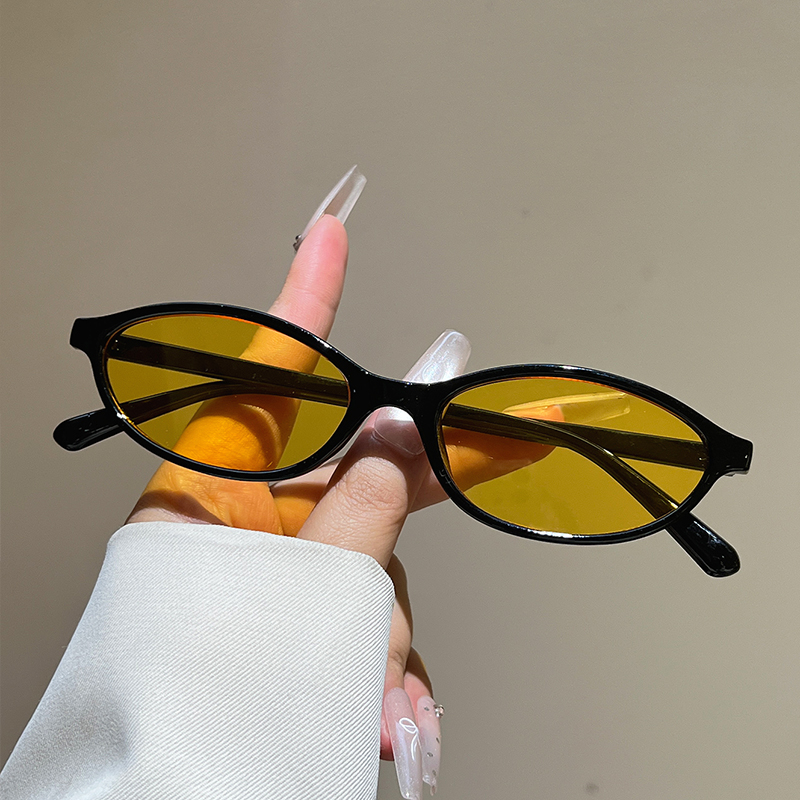 KAMMPT Simple Oval Sunglasses Women Fashion Cute Solid Color Casual Decor Shades 2026 New Trendy Brand Design Retro Sun Glasses