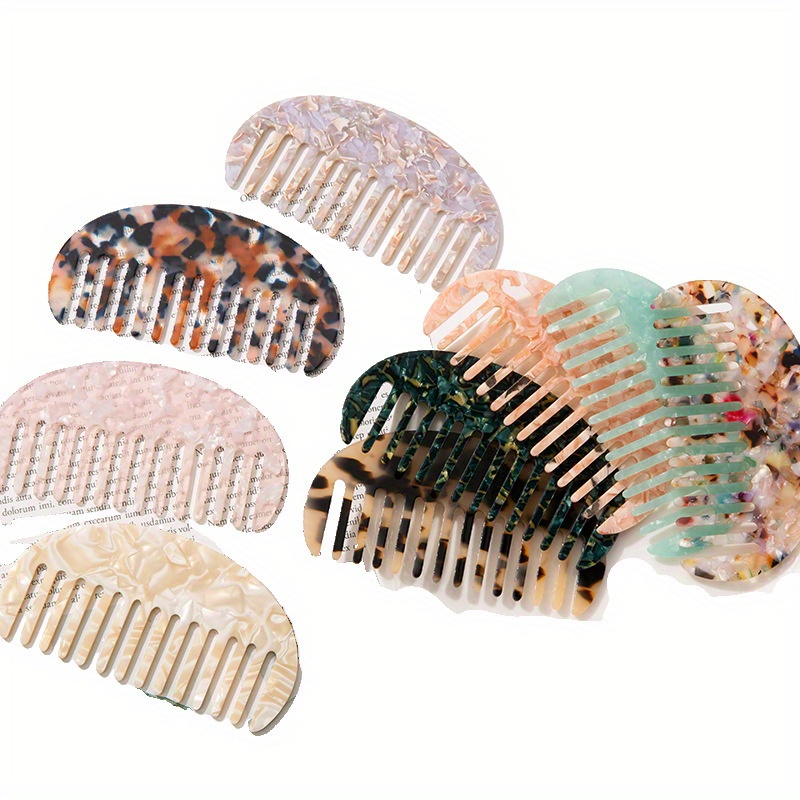 Exquisite Marble Texture Hair Comb - Portable Mini Hair Styling Comb for Daily Travel and Outdoor- Acetic Acid Hairdressing Tool