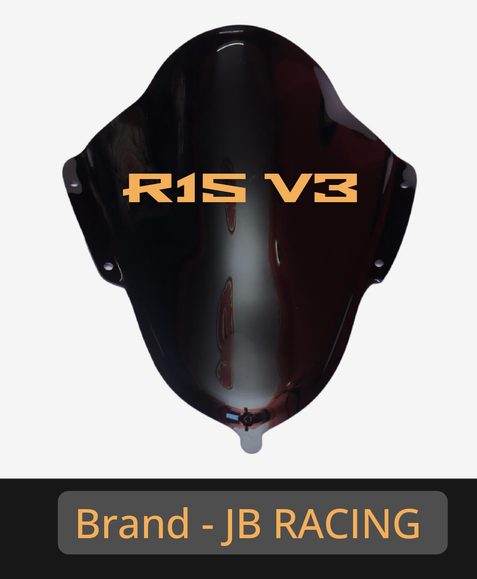 Black R15 v3 bolt BUBBLE VISOR / WINDSHIELD - JB RACING (BRAND)