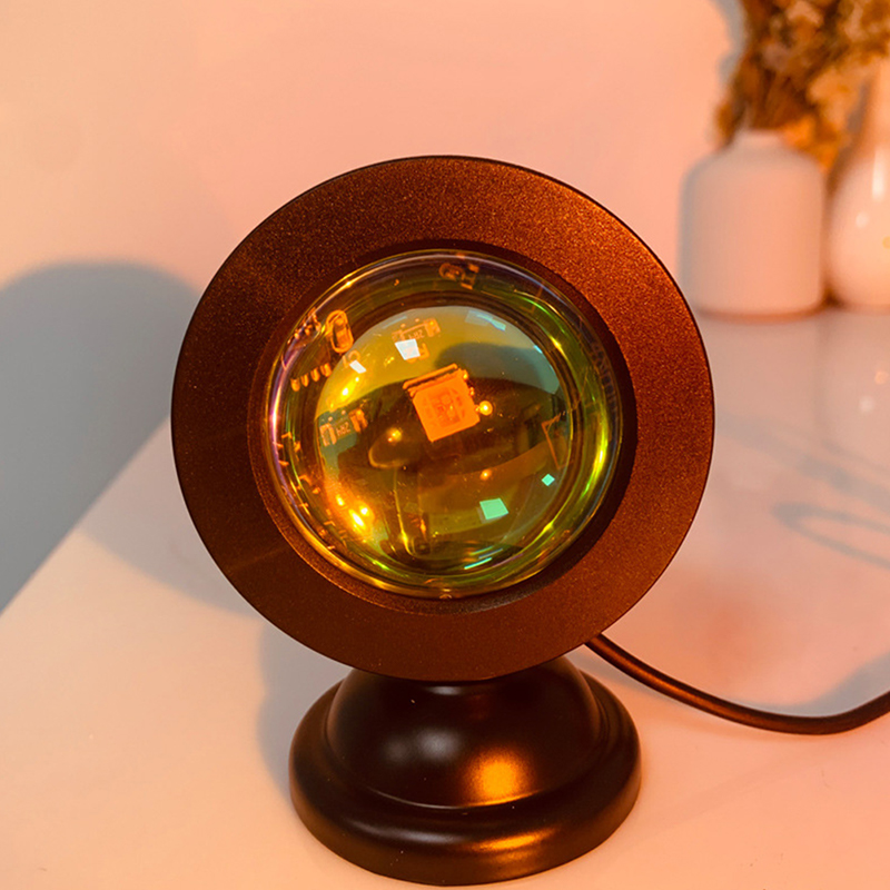 1PC Adjustable Sunset Projector Lamp, USB Rainbow Night Light for Bedroom, Living Room, Party, Photography Decor