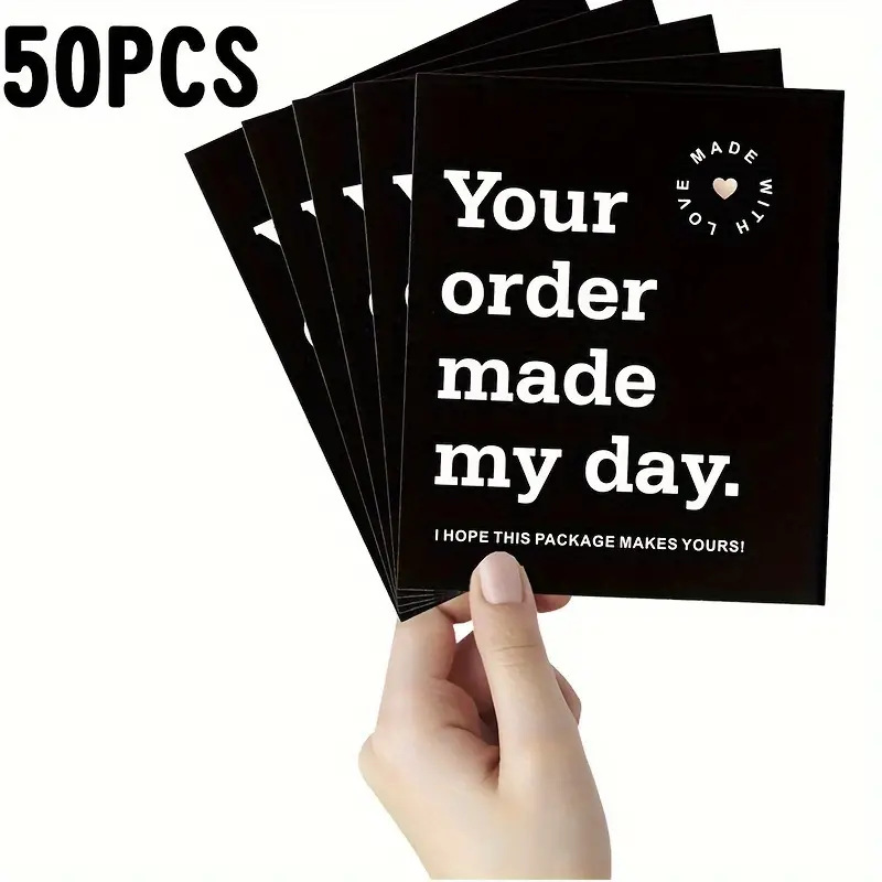 50 Pieces of Small Business Thank You Cards - Essential Packaging for Expressing Thank You to Your Customers