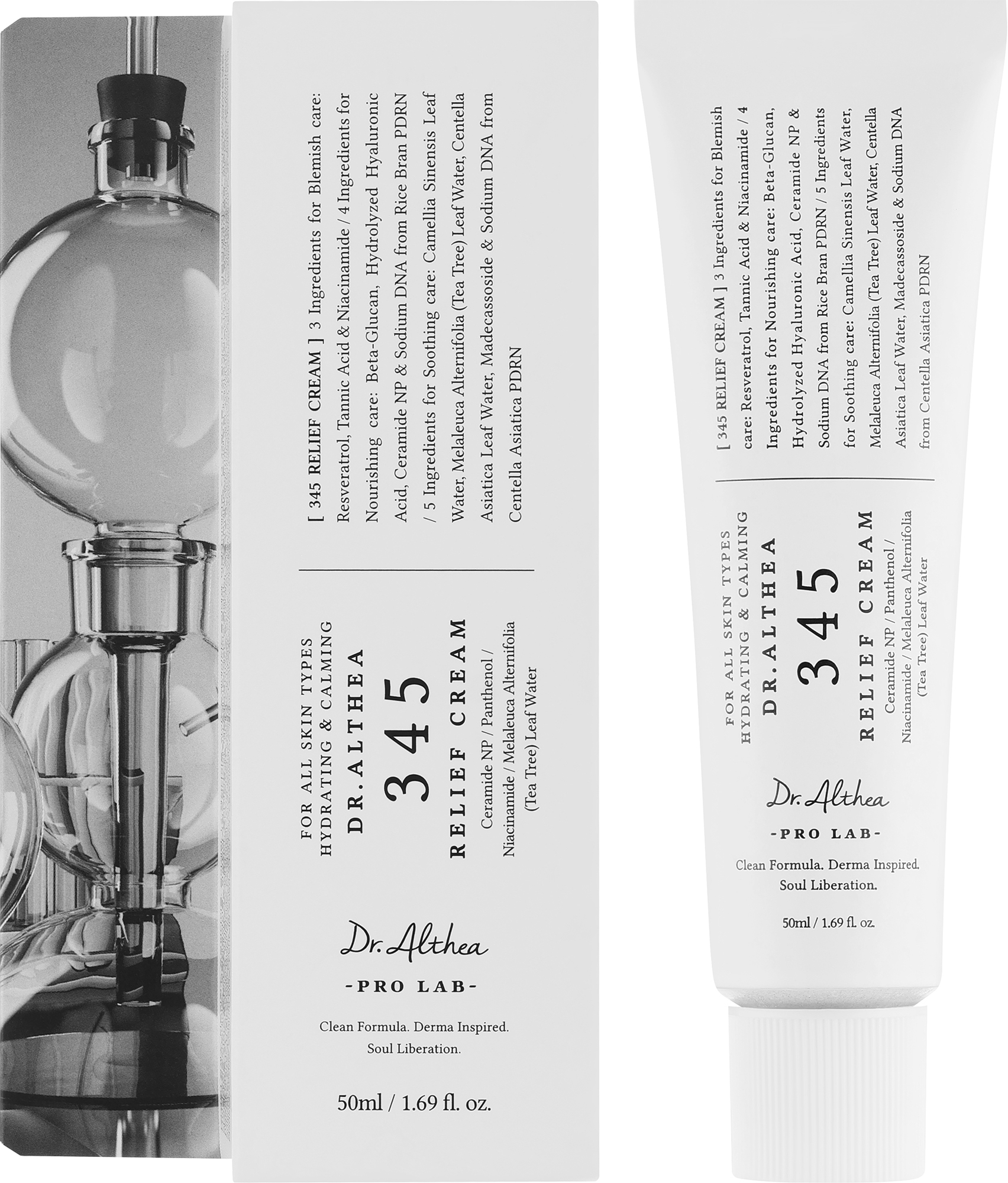 Althea 345 Relief Cream 50ml | Korean Moisturizer | Hydrating & Calming Face Cream | Niacinamide, Ceramide, Panthenol | Soothes Redness, Strengthens Skin Barrier, Lightweight Daily Cream for Sensitive & Dry Skin