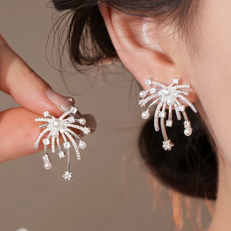 1 Pair of Exquisite Sparkling Zircon Butterfly Tassel Earrings, Sweet and Romantic Holiday Accessory for Women