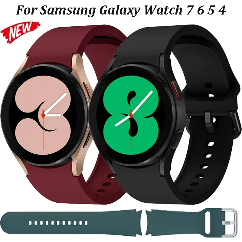 20mm Silicone Strap For Samsung Galaxy Watch 6/5/4 40mm/44mm 5 Pro Original No Gap Bracelet Watch 6 Classic 47mm/46mm/42mm Band