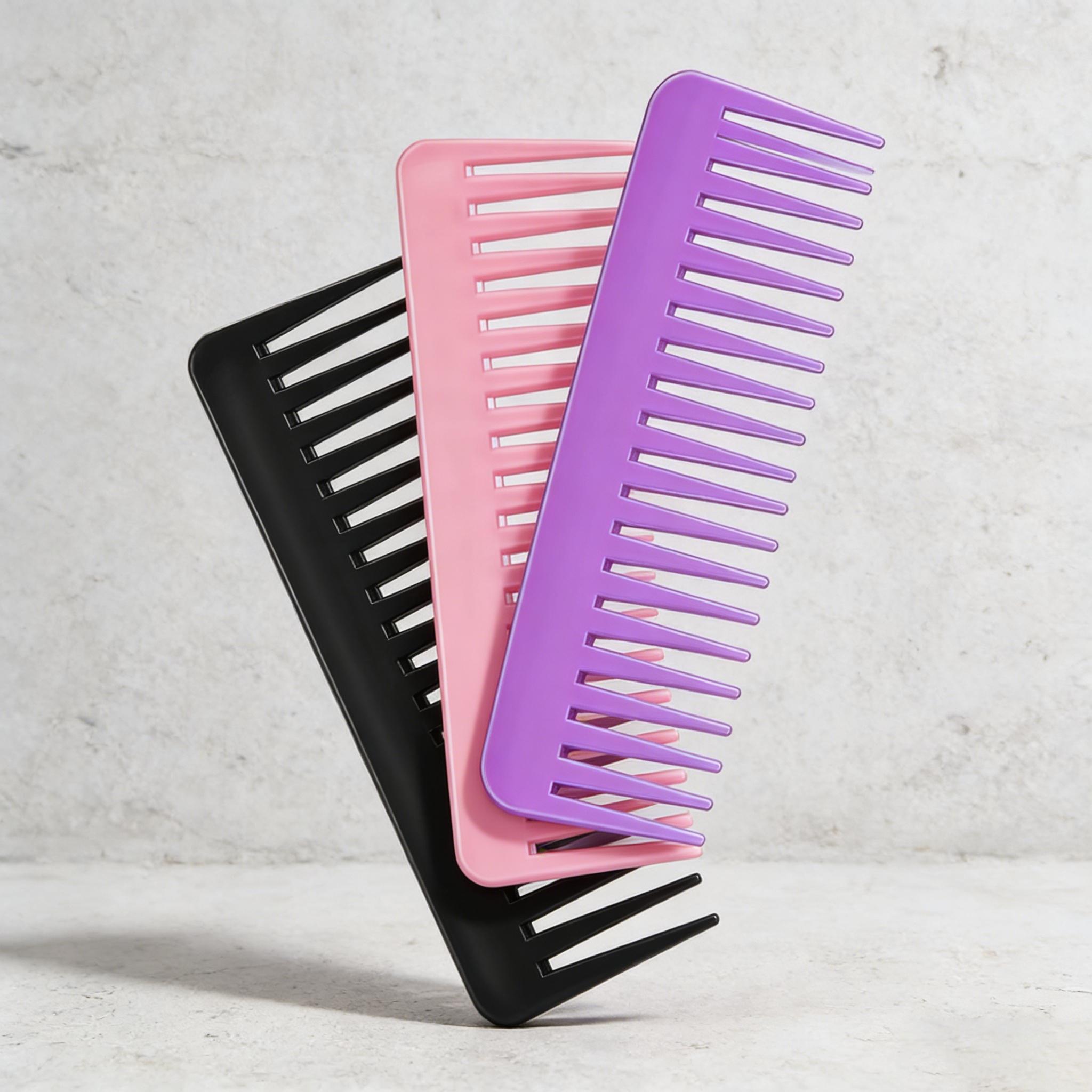 Three piece wide toothed comb set, handleless wide toothed comb, unties hair tangles, gentle styling, suitable for thick hair