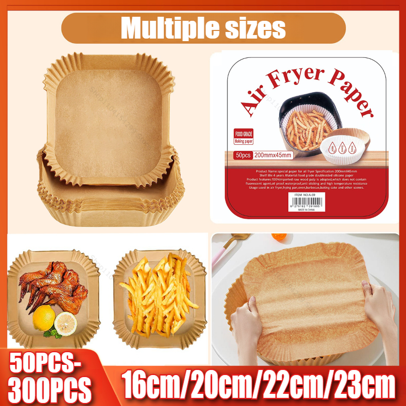 Air Fryer Disposable Paper Square Round Baking Paper Barbecue Plate NonStick Mat Kitchen Oven Oil Absorbing Paper Tool