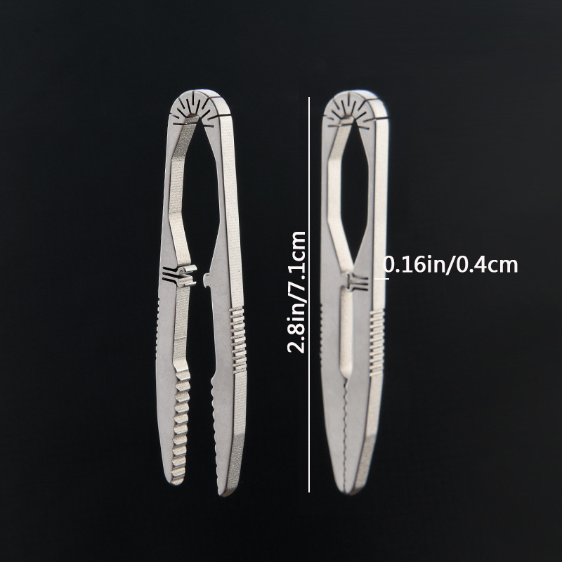 Portable Titanium Alloy Tweezers Clip Mini Titanium Tweezers Small Titanium Alloy Clip Tweezers Nipper EDC Outdoor Pocket Tool